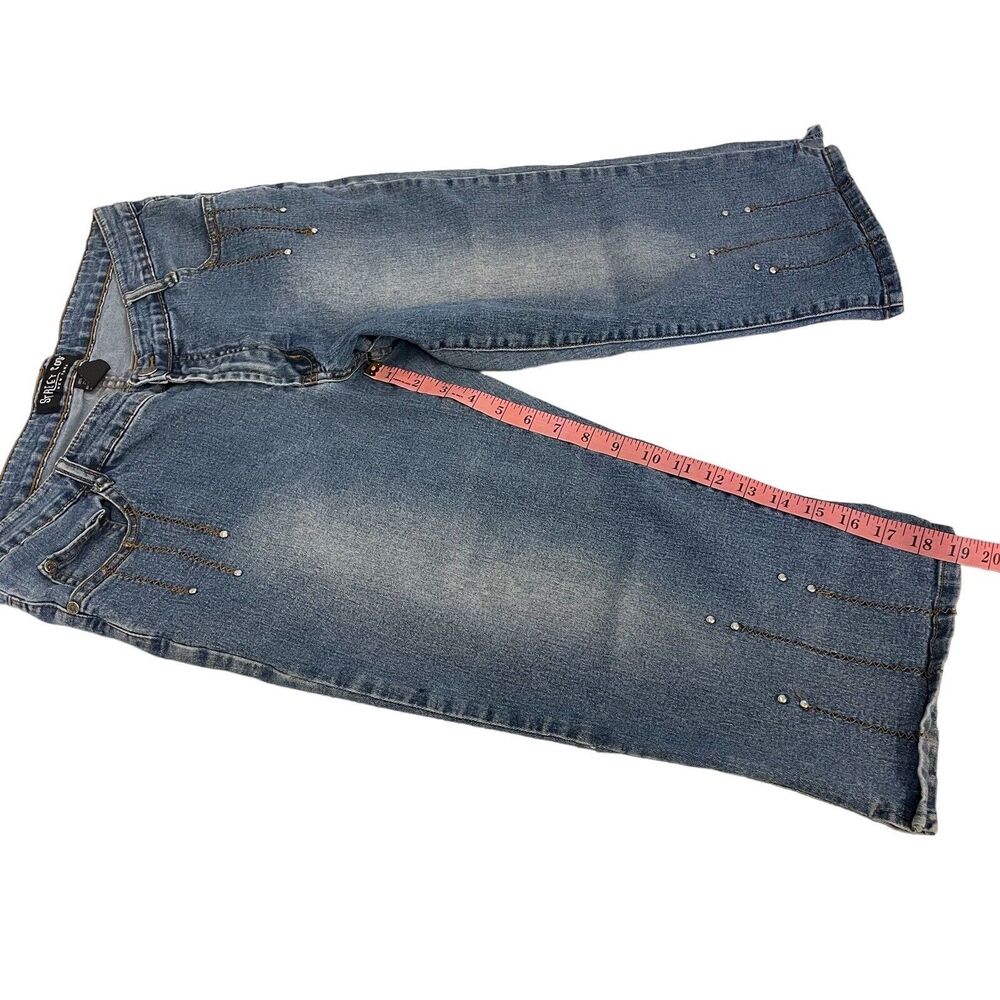 Street Code New York Embellished Jeans Stretch Women Size 13/14 Studded - Picture 6 of 15